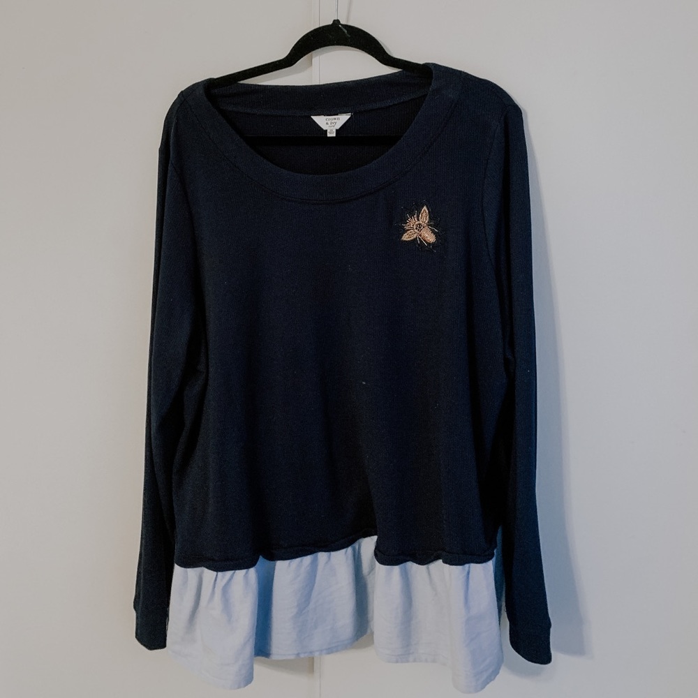 Peplum Blouse with Bee Detail